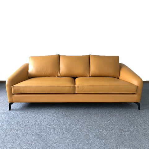 Xena Orange 3-Seater Leather sofa