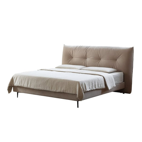 Allaun Suede Fabric Modern Upholstery Headboard Bed Frame Queen Size