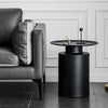 Amare Carbon Steel Black Round Side Table