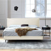 Alden Suede Fabric Modern Upholstery Headboard Bed Frame