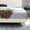 Alden Suede Fabric Modern Upholstery Headboard Bed Frame