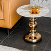 Alev Round Side Table in Golden/Silver