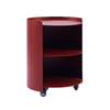 Adler Carbon Steel Red/White Side Table with Wheels