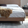 Alden Suede Fabric Modern Upholstery Headboard Bed Frame