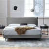 Alden Suede Fabric Modern Upholstery Headboard Bed Frame