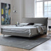 Alden Suede Fabric Modern Upholstery Headboard Bed Frame