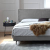 Alden Suede Fabric Modern Upholstery Headboard Bed Frame