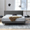 Alden Suede Fabric Modern Upholstery Headboard Bed Frame