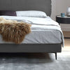 Alden Suede Fabric Modern Upholstery Headboard Bed Frame