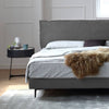 Alden Suede Fabric Modern Upholstery Headboard Bed Frame