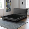 Alden Suede Fabric Modern Upholstery Headboard Bed Frame