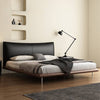 Boris Calf Leather Simple Modern Black Bed