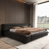 Bernadette Calf Leather/Microfiber Leather Minimalist Bed