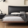 Boris Calf Leather Simple Modern Black Bed