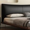 Boris Calf Leather Simple Modern Black Bed