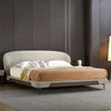 Beenle Cotton Linen/Microfiber Leather Minimalist Modern Bed