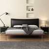 Boris Calf Leather Simple Modern Black Bed