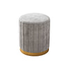 Jocelyn Flannelette Round Ottoman Storage Vanity Stool in Multi-color