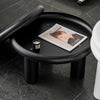 Adiel Black Iron Round Side Table Storage End Table