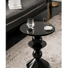 Adley Black Contemporary Round Side Table