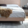 Alden Suede Fabric Modern Upholstery Headboard Bed Frame