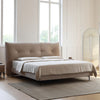 Allaun Suede Fabric Modern Upholstery Headboard Bed Frame