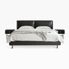 Allison Microfiber Leather Modern Simple Bed Frame with Back Cushions