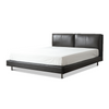 Allison Microfiber Leather Modern Simple Bed Frame with Back Cushions