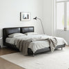 Allison Microfiber Leather Modern Simple Bed Frame with Back Cushions