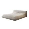 Amabilis Cotton Linen Fabric Minimalist Rounded Rectangle Headboard Bed Frame