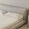 Amabilis Cotton Linen Fabric Minimalist Rounded Rectangle Headboard Bed Frame