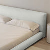 Amabilis Cotton Linen Fabric Minimalist Rounded Rectangle Headboard Bed Frame