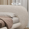 Birch Boucle Fabric Minimalism Modern Round Headboard Bed Frame