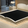 Adriel Microfiber Leather Modern Shaped Headboard Floating Bed Frame