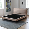 Alden Suede Fabric Modern Upholstery Headboard Bed Frame