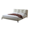 Carrie White Matte Tech Cloth Modern Bed Frame