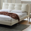 Carrie White Matte Tech Cloth Modern Bed Frame