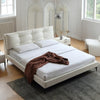 Carrie White Matte Tech Cloth Modern Bed Frame