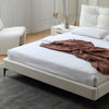 Carrie White Matte Tech Cloth Modern Bed Frame