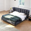 Chad Technical Fabric Wide Headboard Bed Frame