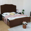 Chicory Velvet Fabric High Headboard Modern Bed Frame