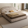 Dallas Suede Fabric Modern Shaped Headboard Bed Frame