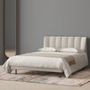 Dylan White Boucle Minimalist Bed Frame