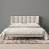 Dylan White Boucle Minimalist Bed Frame