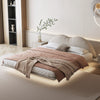 Eady Suede Fabric Modern Floating Bed Frame