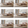 Eady Suede Fabric Modern Floating Bed Frame