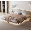 Eady Suede Fabric Modern Floating Bed Frame