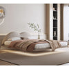 Eady Suede Fabric Modern Floating Bed Frame