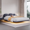 Ean Velvet Fabric Cloud Shape Floating Bed Frame