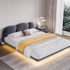 Ean Velvet Fabric Cloud Shape Floating Bed Frame